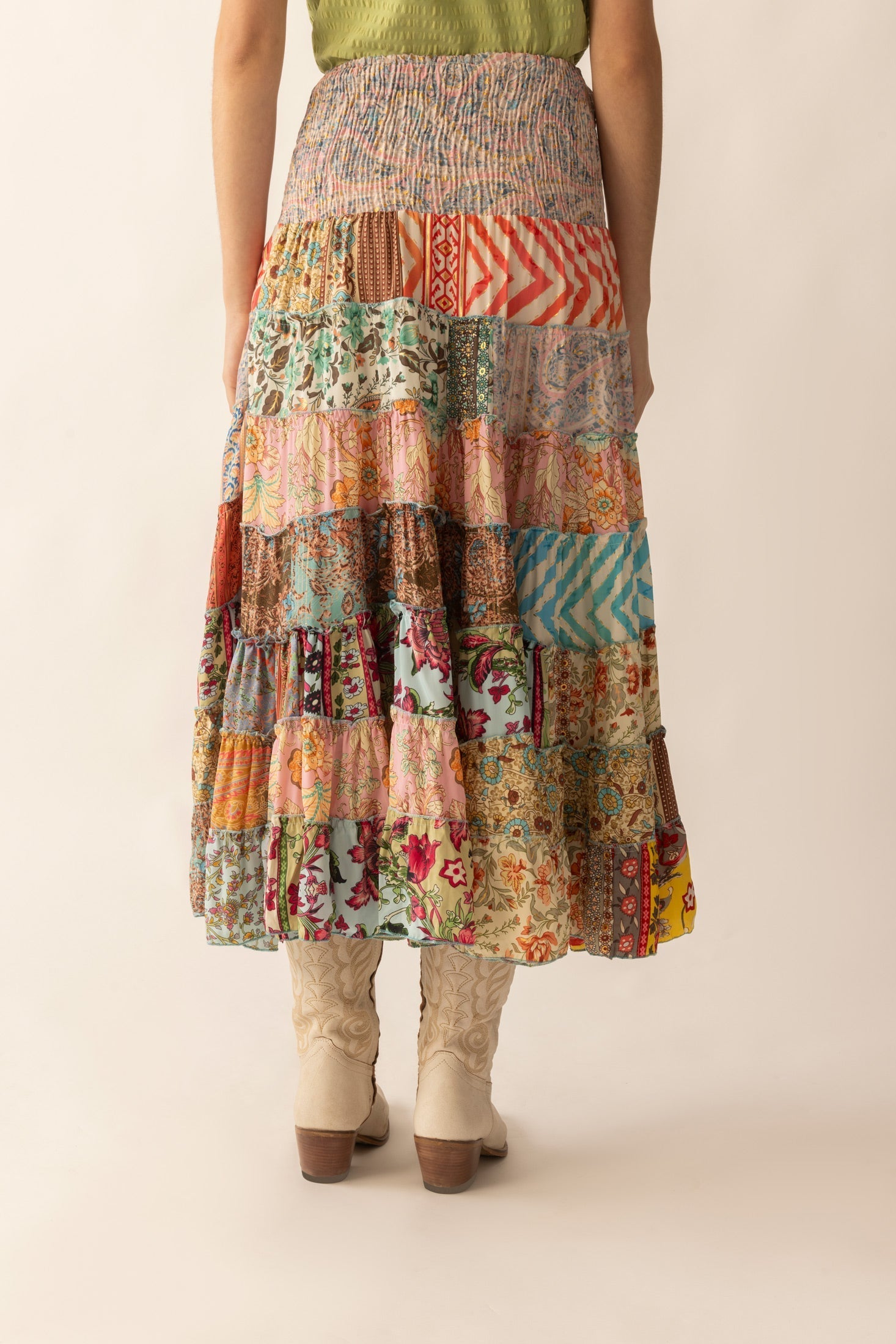 Cassandra Patchwork Skirts In Multicolor