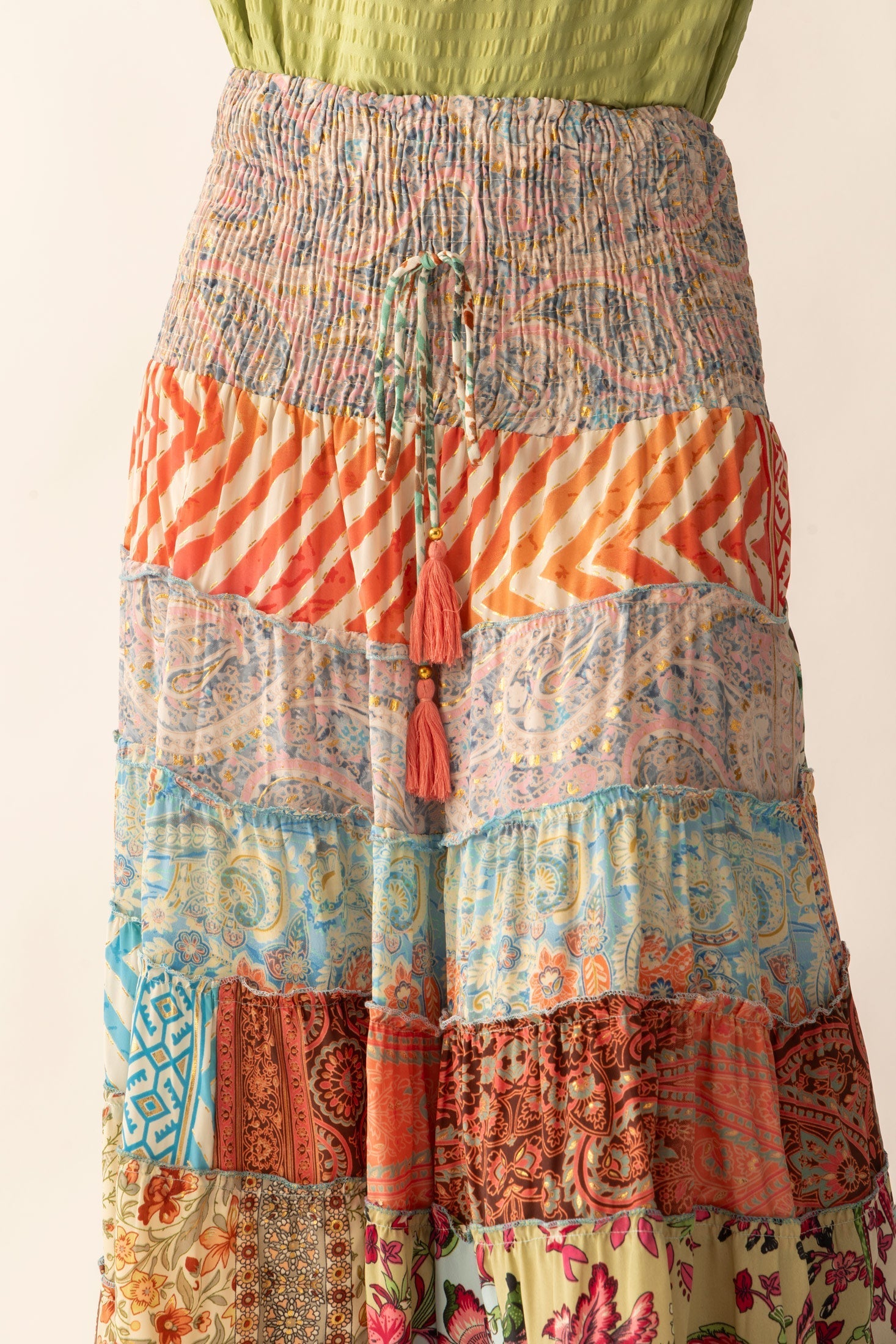 Cassandra Patchwork Skirts In Multicolor