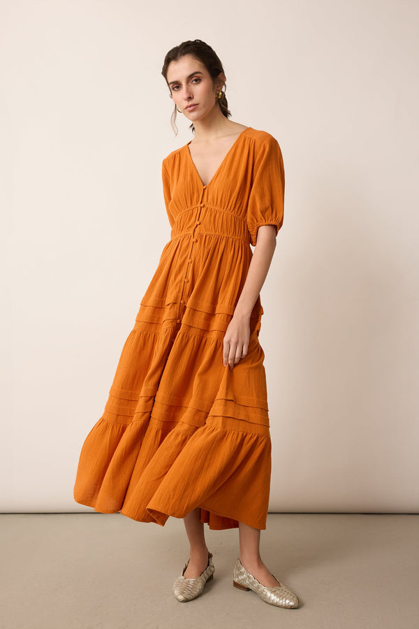 Bessica's Dream Shirt Dress In Orange - Myra USA