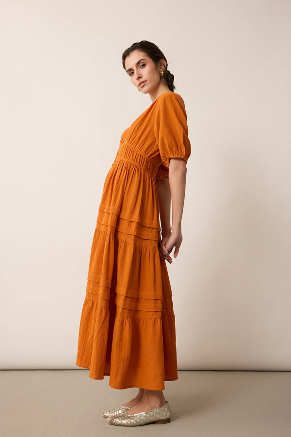 Bessica's Dream Shirt Dress In Orange - Myra USA