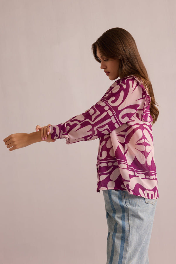 Valeria's Grace Top In Purple - Myra USA