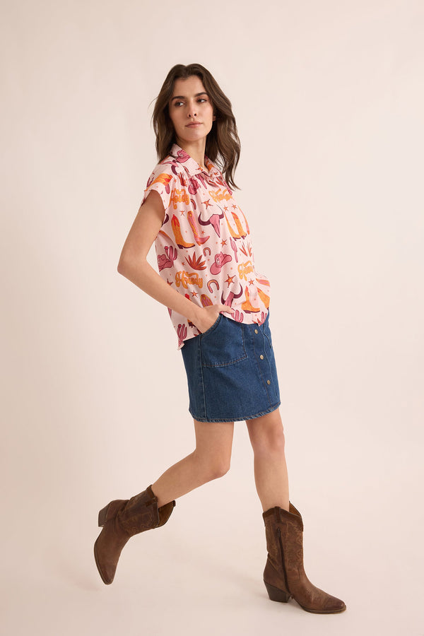 Howdy Daisy Shirt In Pink - Myra USA