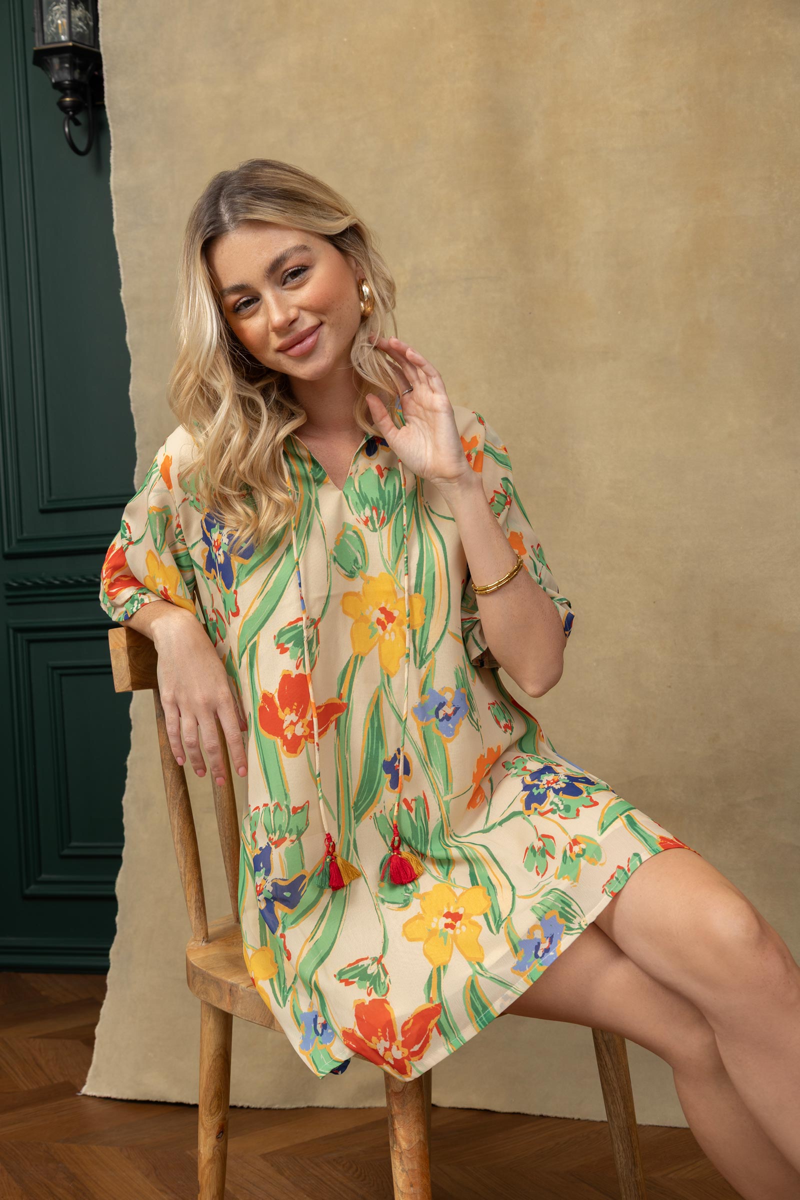 Always Emily Floral Dress  In Multicolor