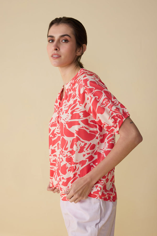 Marguerite's Marvel Pattern Top In Red