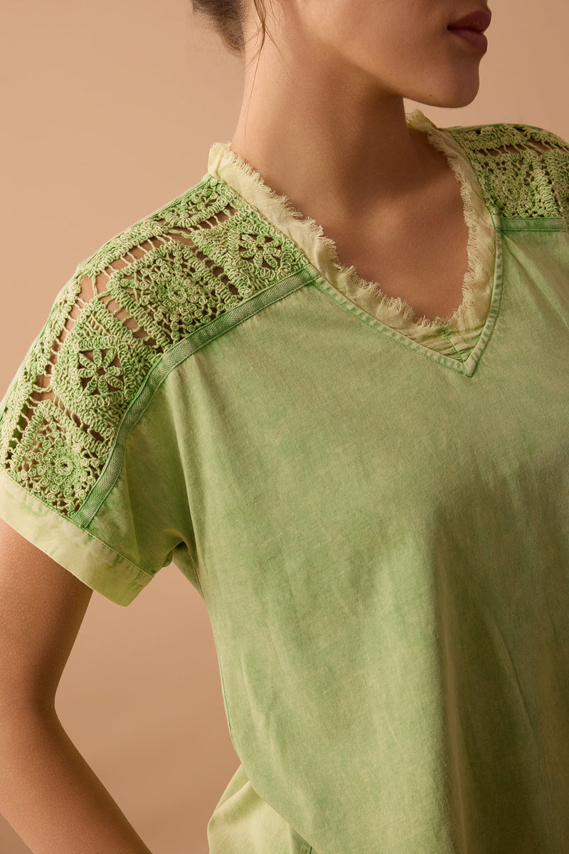 Gennianna Willow Green Top In Light Green