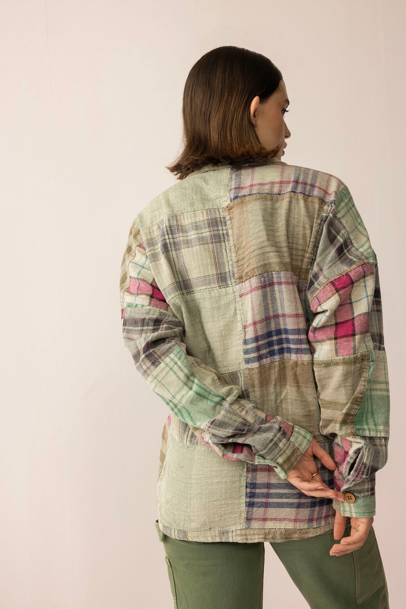 Boone Trail Stitch Shacket in Plaid Petal