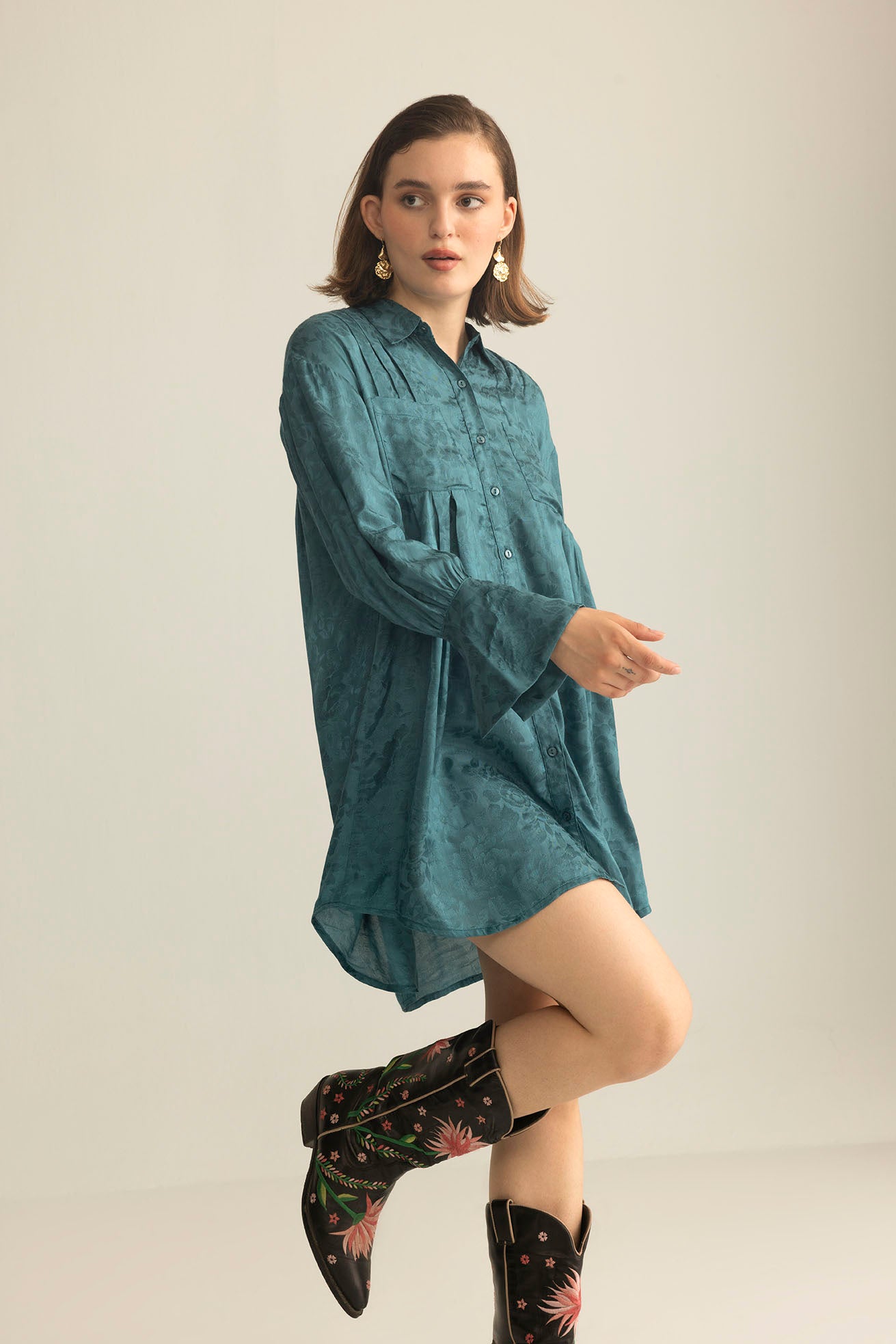 The Elowen Belle Woven Dress in Kayaking