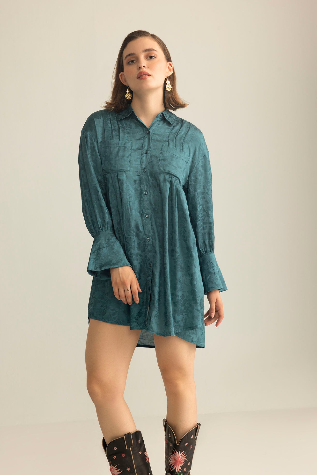 The Elowen Belle Woven Dress in Kayaking