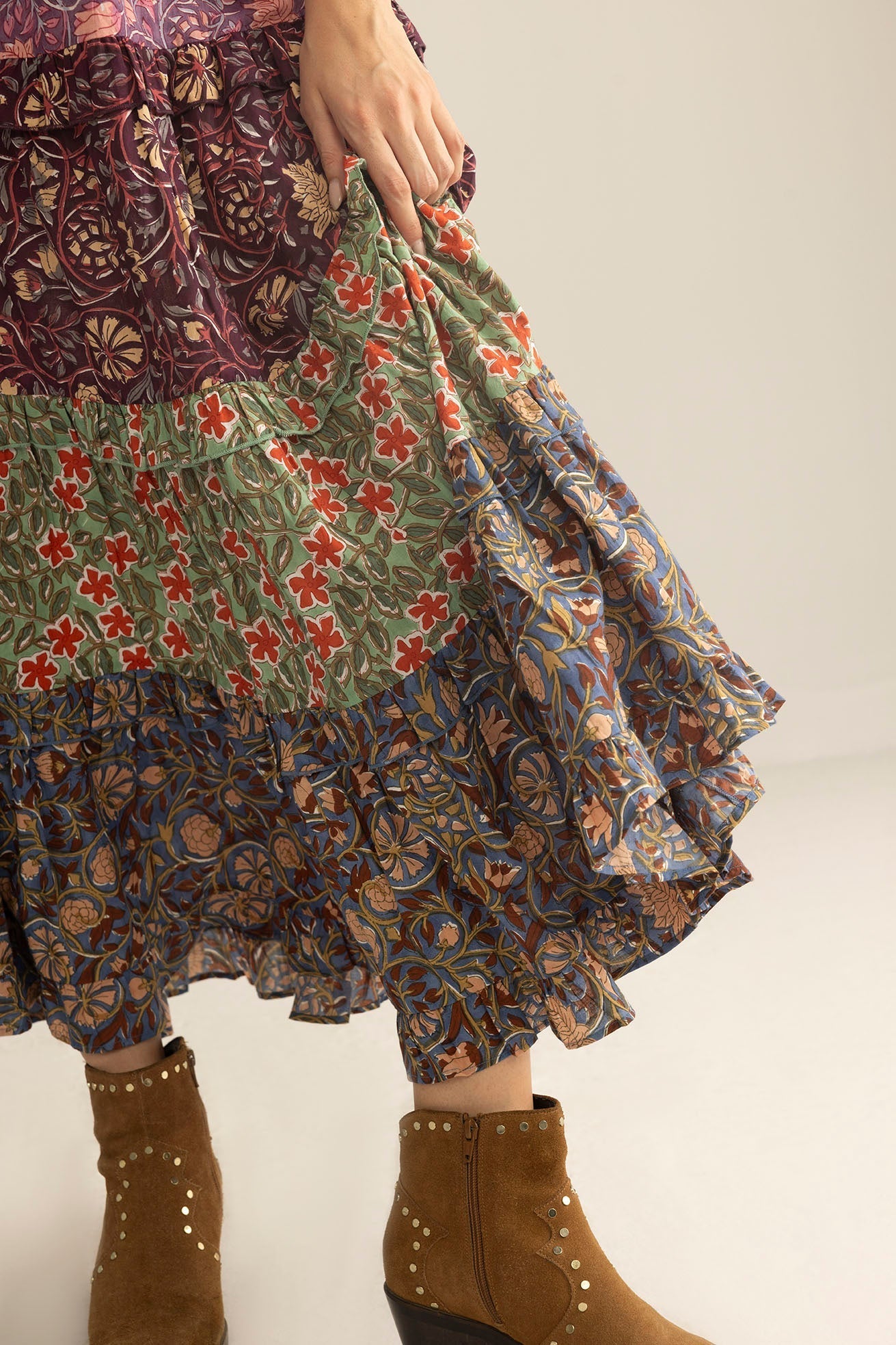 Kismet Patchplay Skirt in Mix-Match Print - Myra USA
