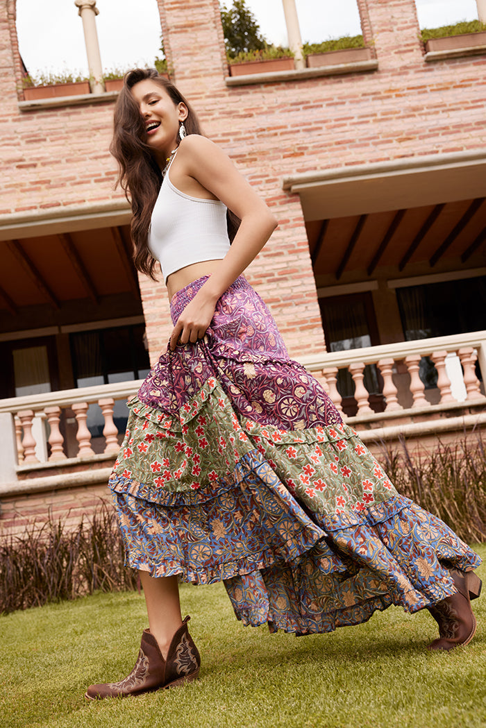 Kismet Patchplay Skirt in Mix-Match Print - Myra USA