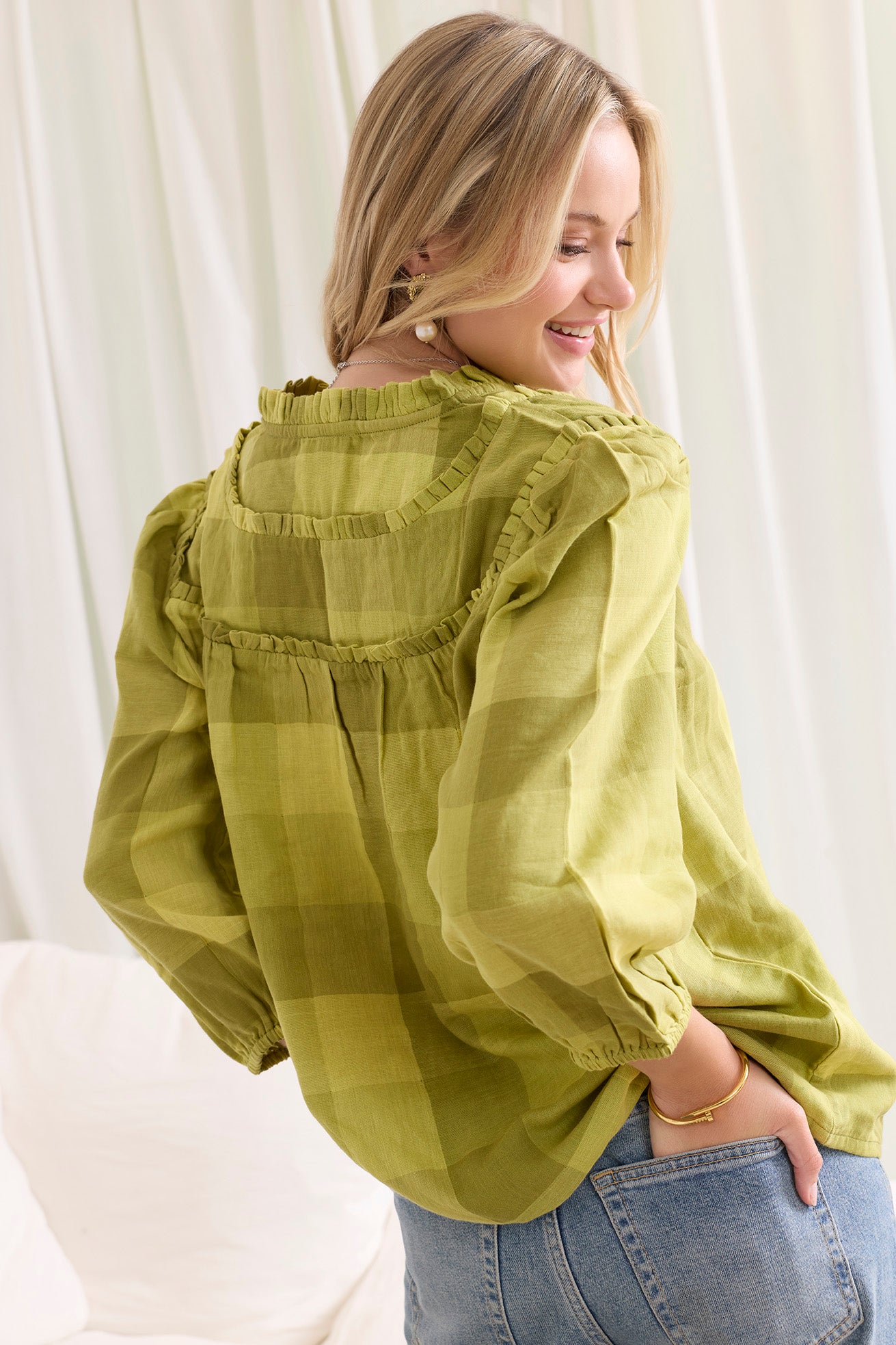 Sweet Auburn Dye Top in Green - Myra USA
