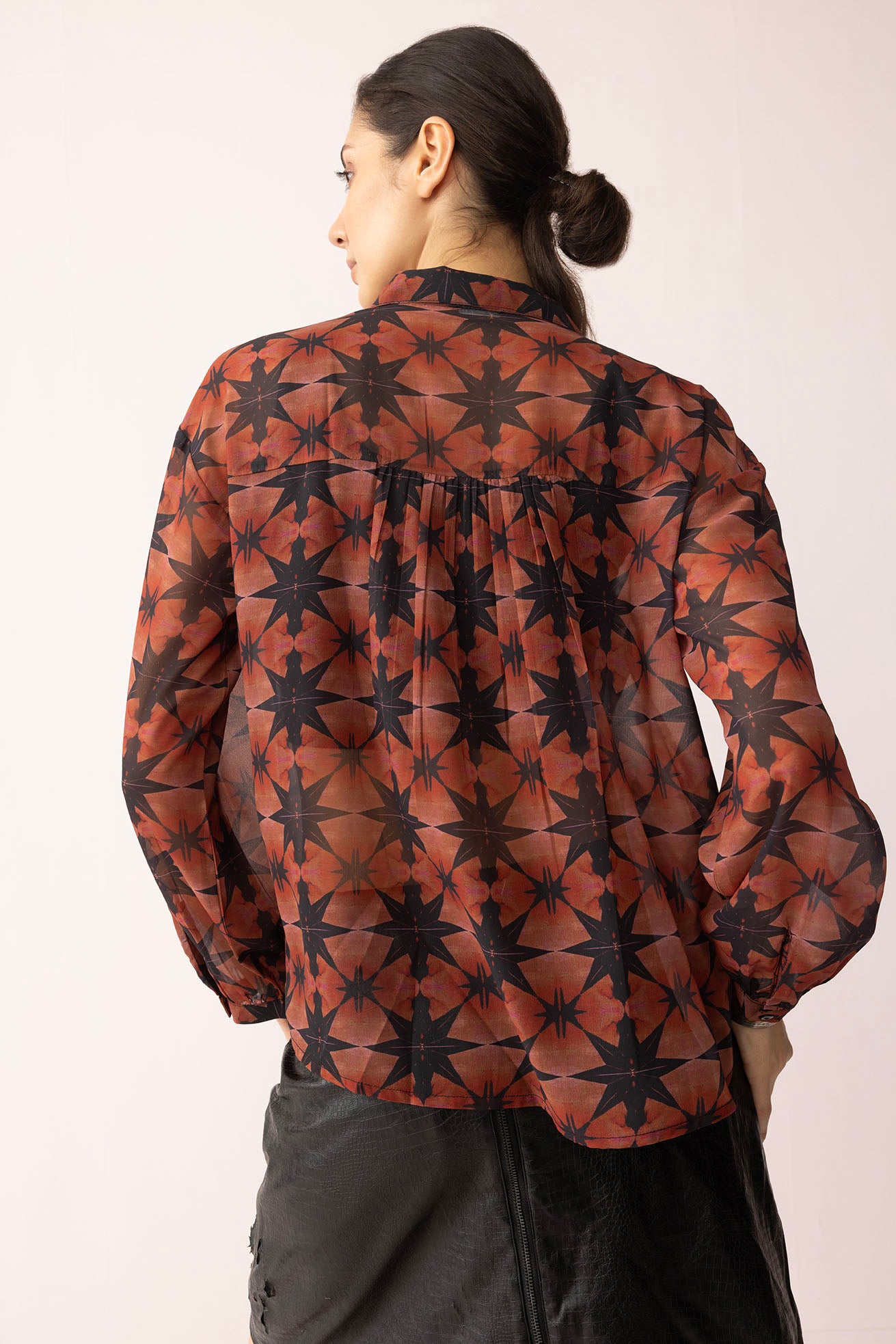 Astro Prairie Printed Top in Burnt Orange