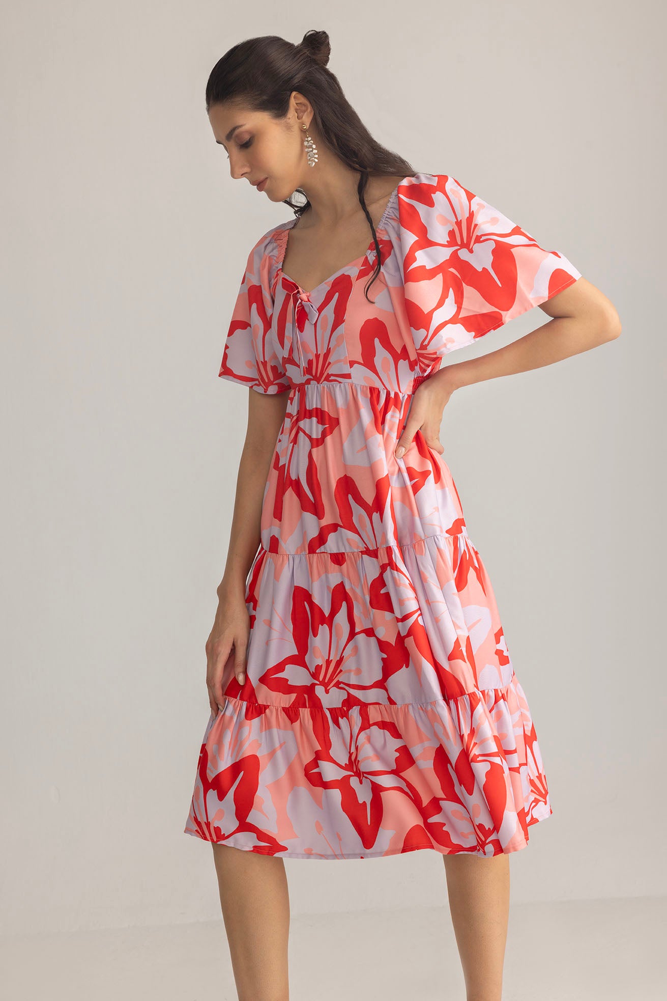 Kiss in Bloom Mini Dress in Lilac Frost