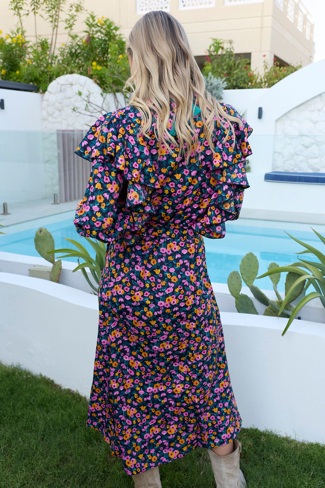 Confetti Crush Printed Dress in Wild Fuchsia - Myra USA
