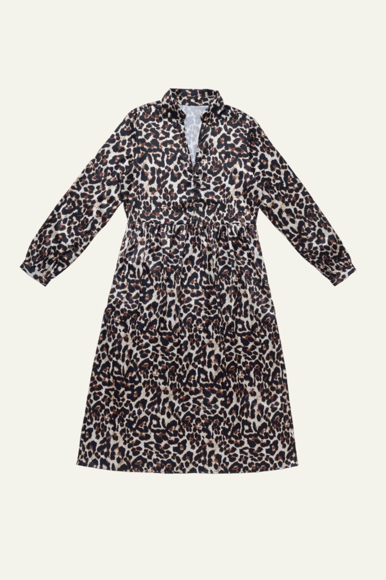Palm Theory With Animal Print Maxi Dress in Olive White