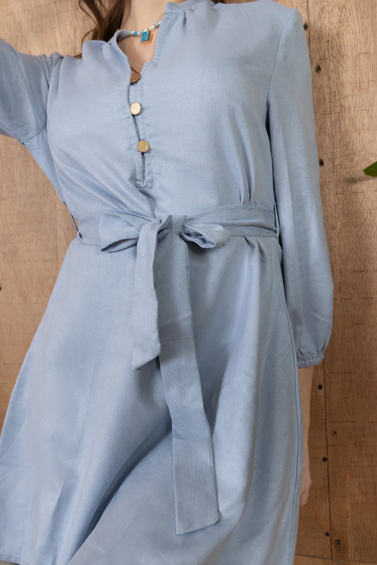 Raven March Shirt Dress in Light Grey - Myra USA