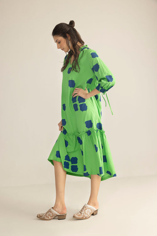 Abstract Eden Long Dress in Neon Ink - Myra USA