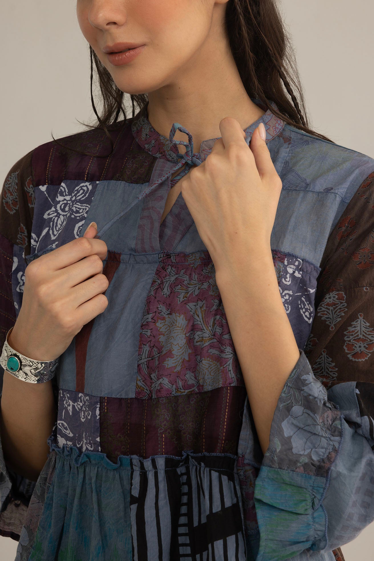 Bohera Tangled Spice Patchwork Top in Caravan Red