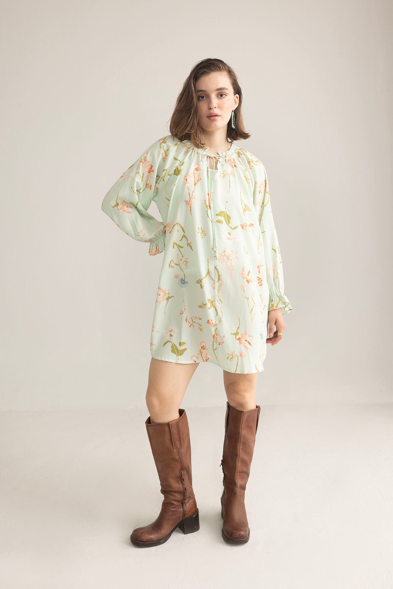 Wildflower Whisper Mini Dress in Mint
