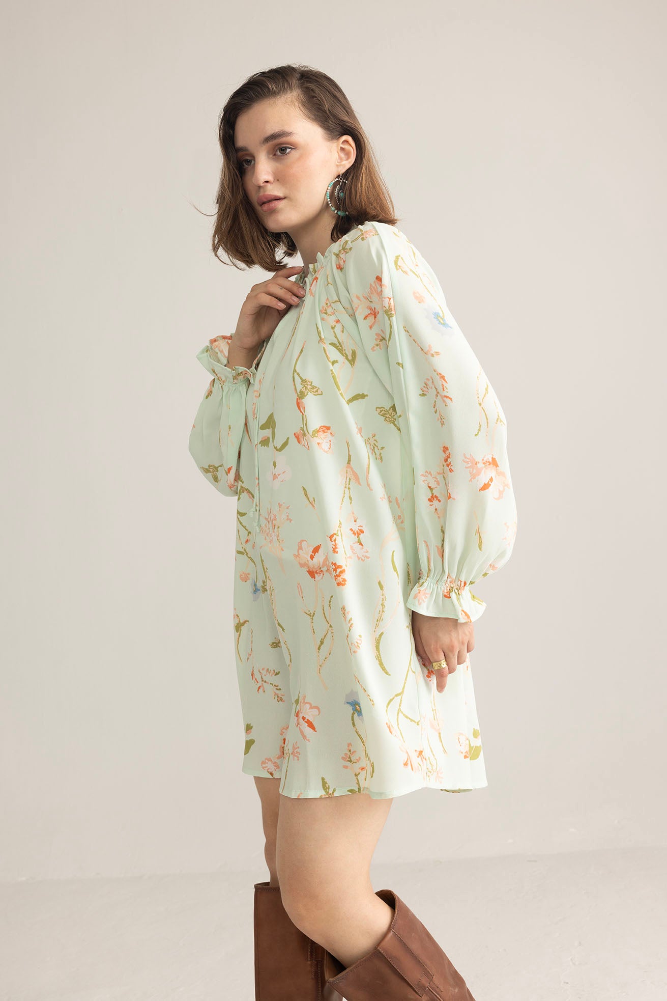 Wildflower Whisper Mini Dress in Mint