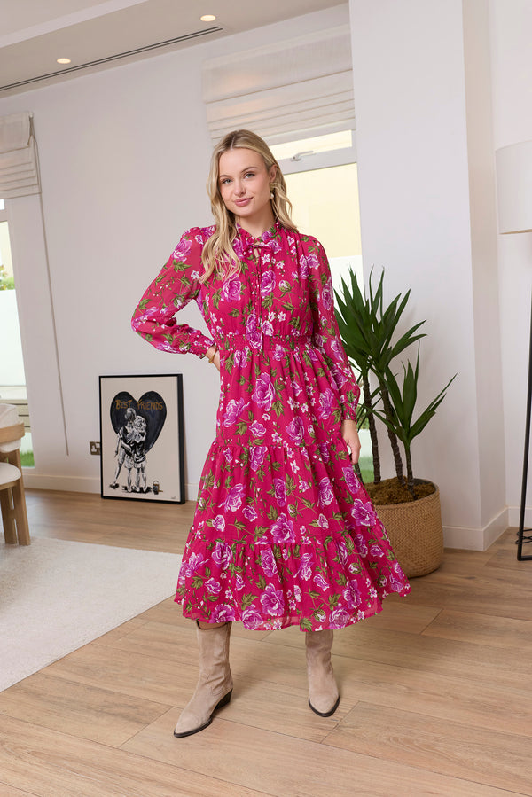 Fleur de Dusk Dress in Pink - Myra USA