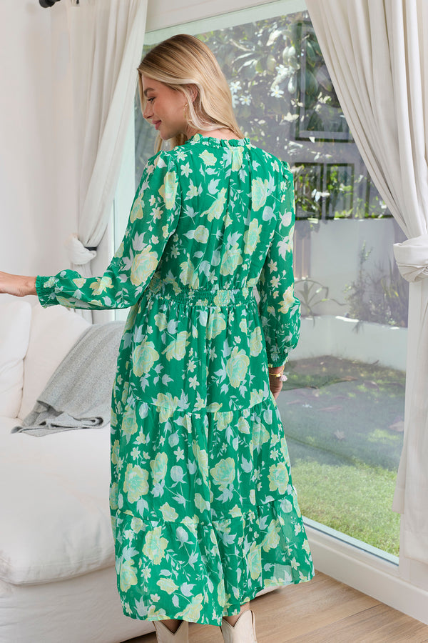 Fleur de Dusk Dress in Green - Myra USA