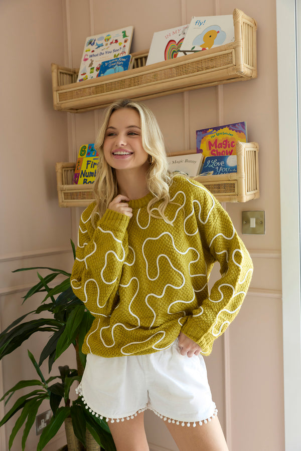 Twist of West Knitted Sweater in Yellow - Myra USA