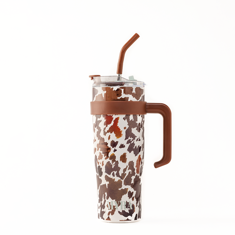 Wide Wyoming Tumbler In Brown and White