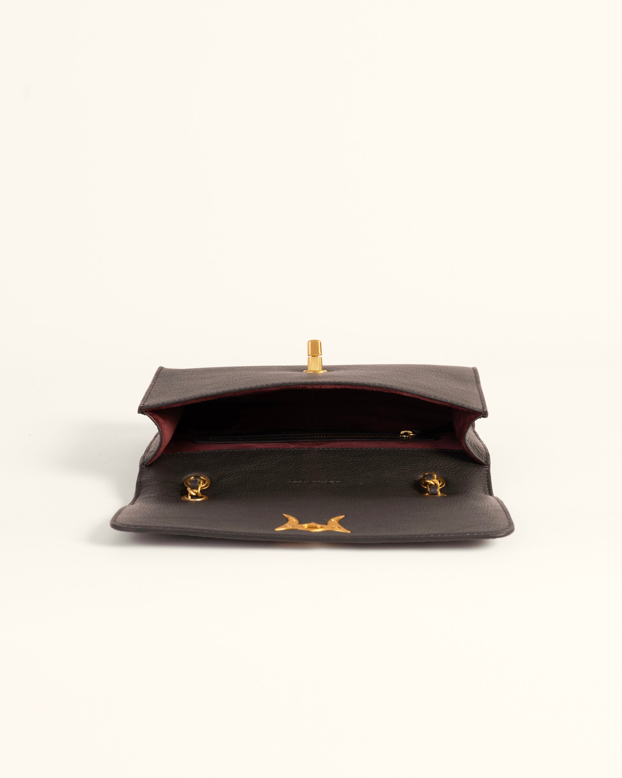 Loyal West Savi Small Embossed & Grained Leather Bag - Charcoal