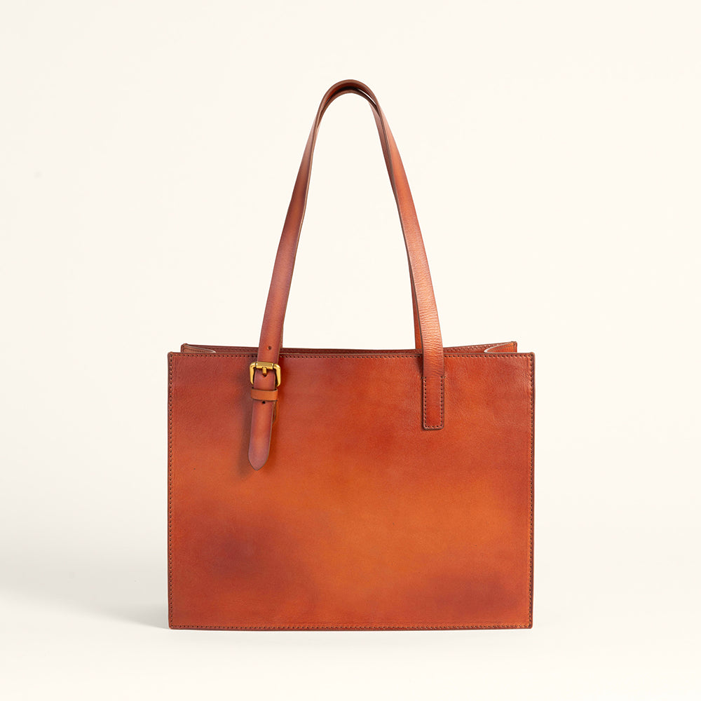 Loyal West Mivva Handtooled Medium Bag - Soft Walnut Leather - Myra USA