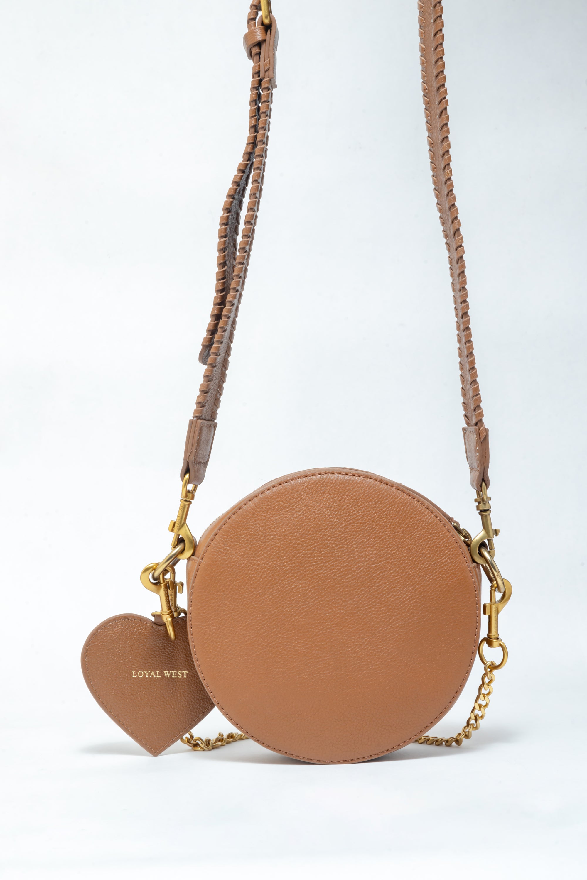 Loyal West Leon Full Moon Bag In Handtooled Leather & Black And White Cowhide - Myra USA