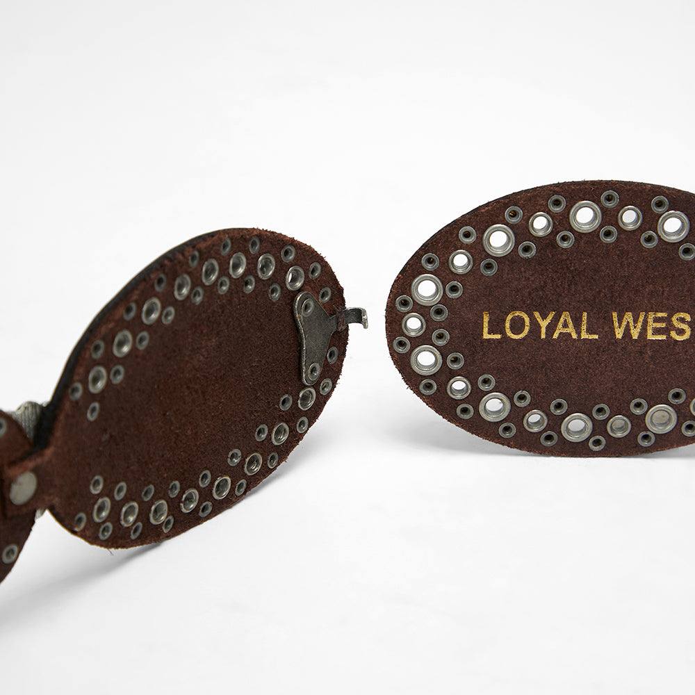 Loyal West Alta Buena Leather Belt In Calfskin-DARK BROWN - Myra USA