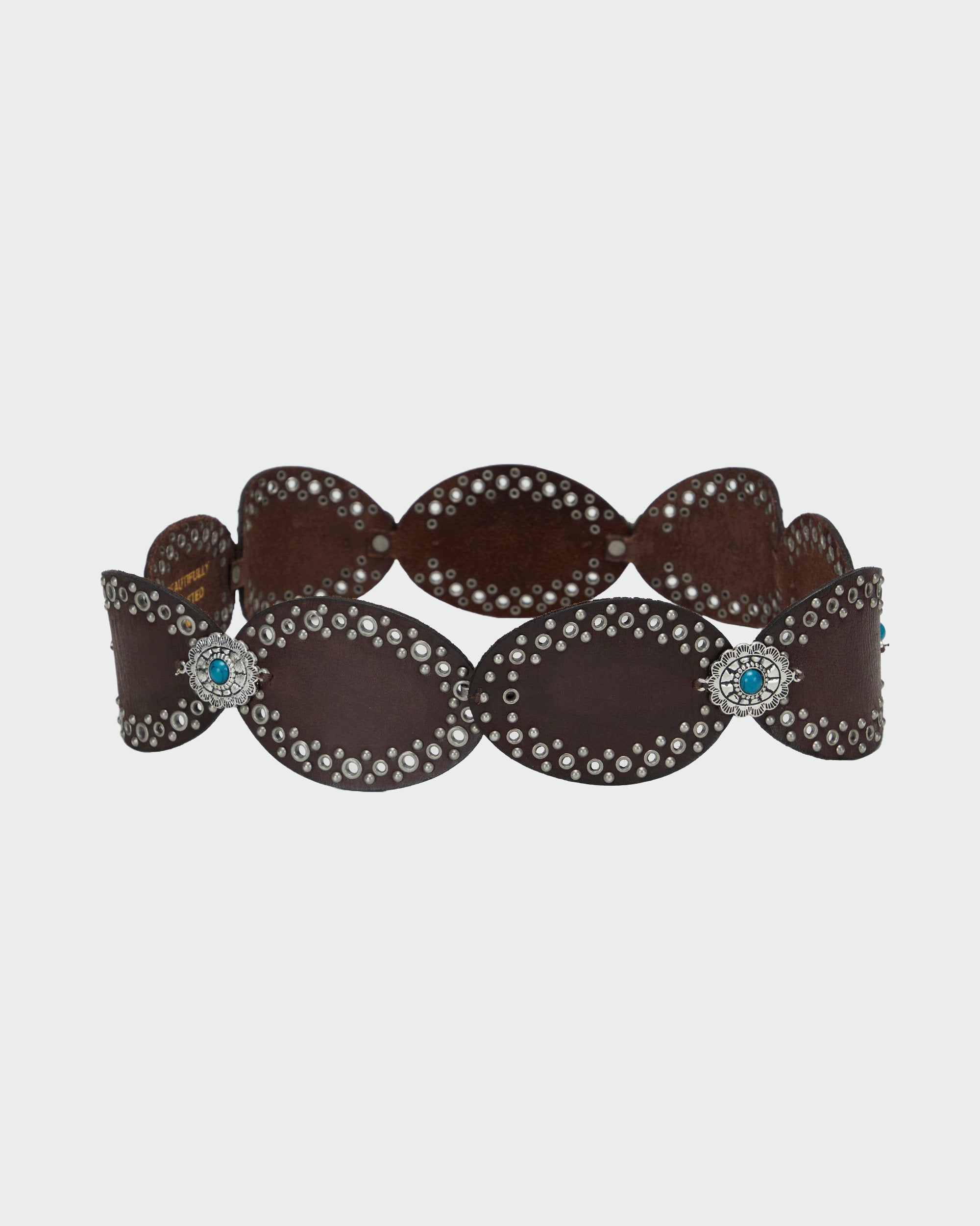 Loyal West Alta Buena Leather Belt In Calfskin-DARK BROWN