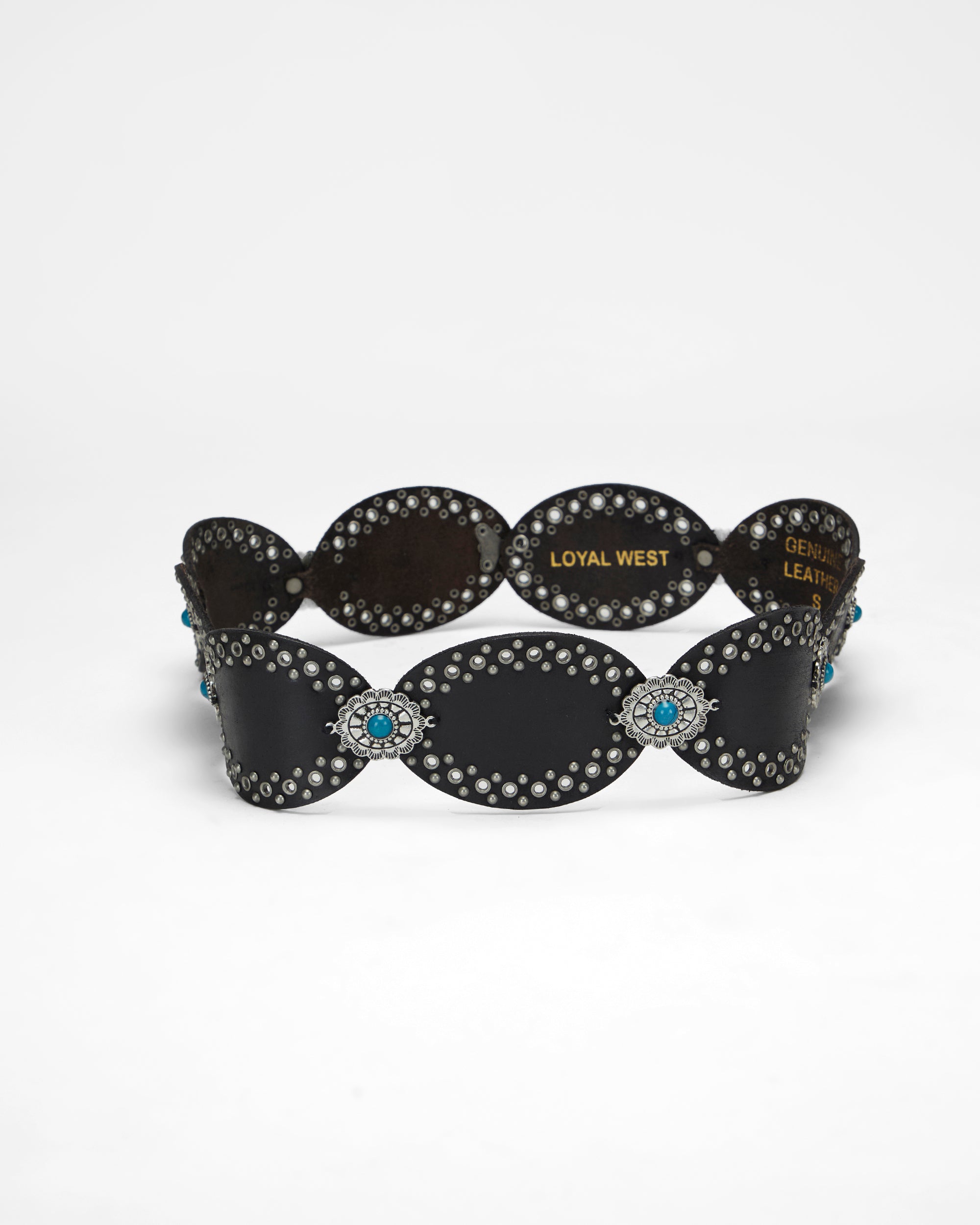 Loyal West Alta Buena Leather Belt In Calfskin-BLACK