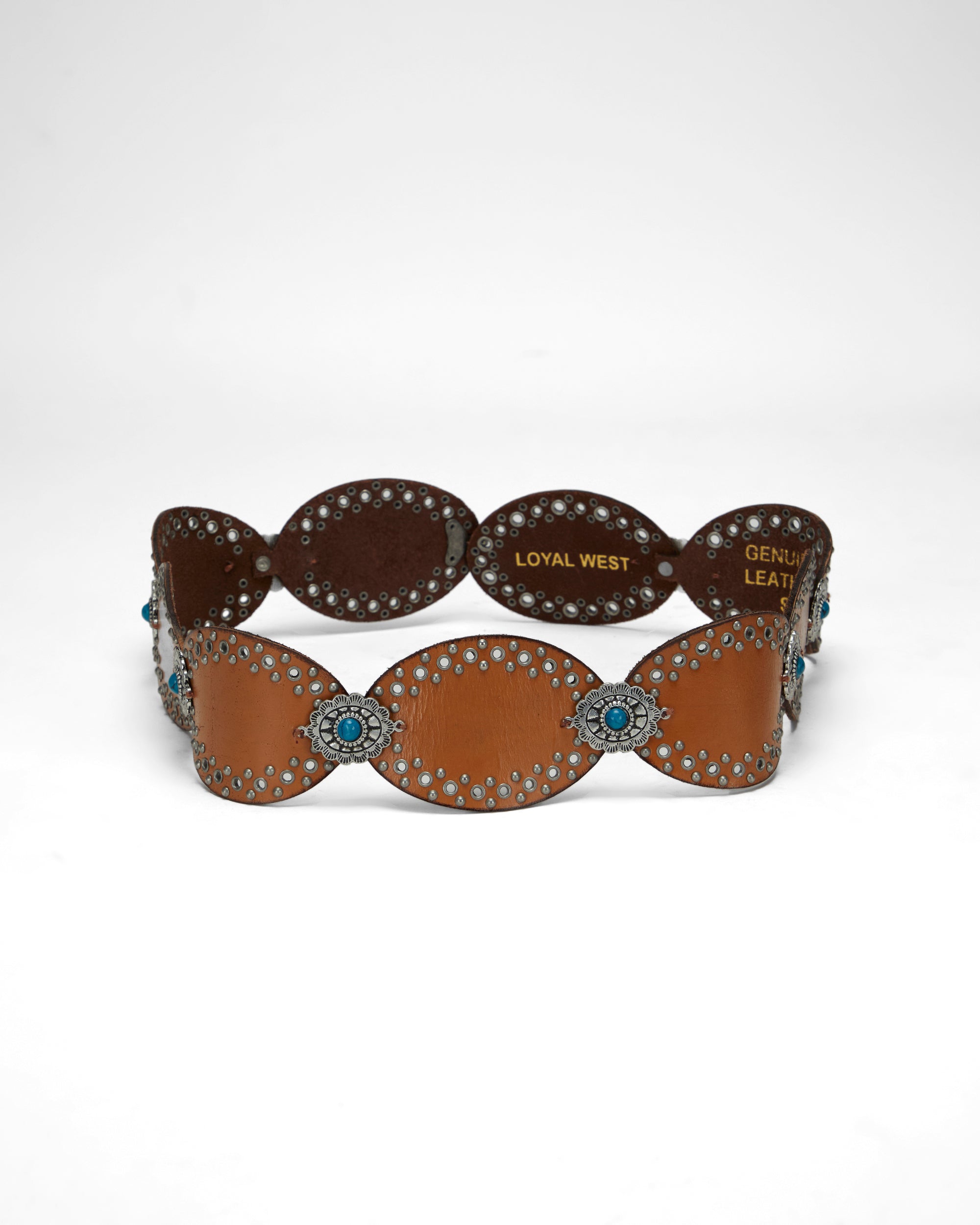 Loyal West Alta Buena Leather Belt In Calfskin-BROWN - Myra USA