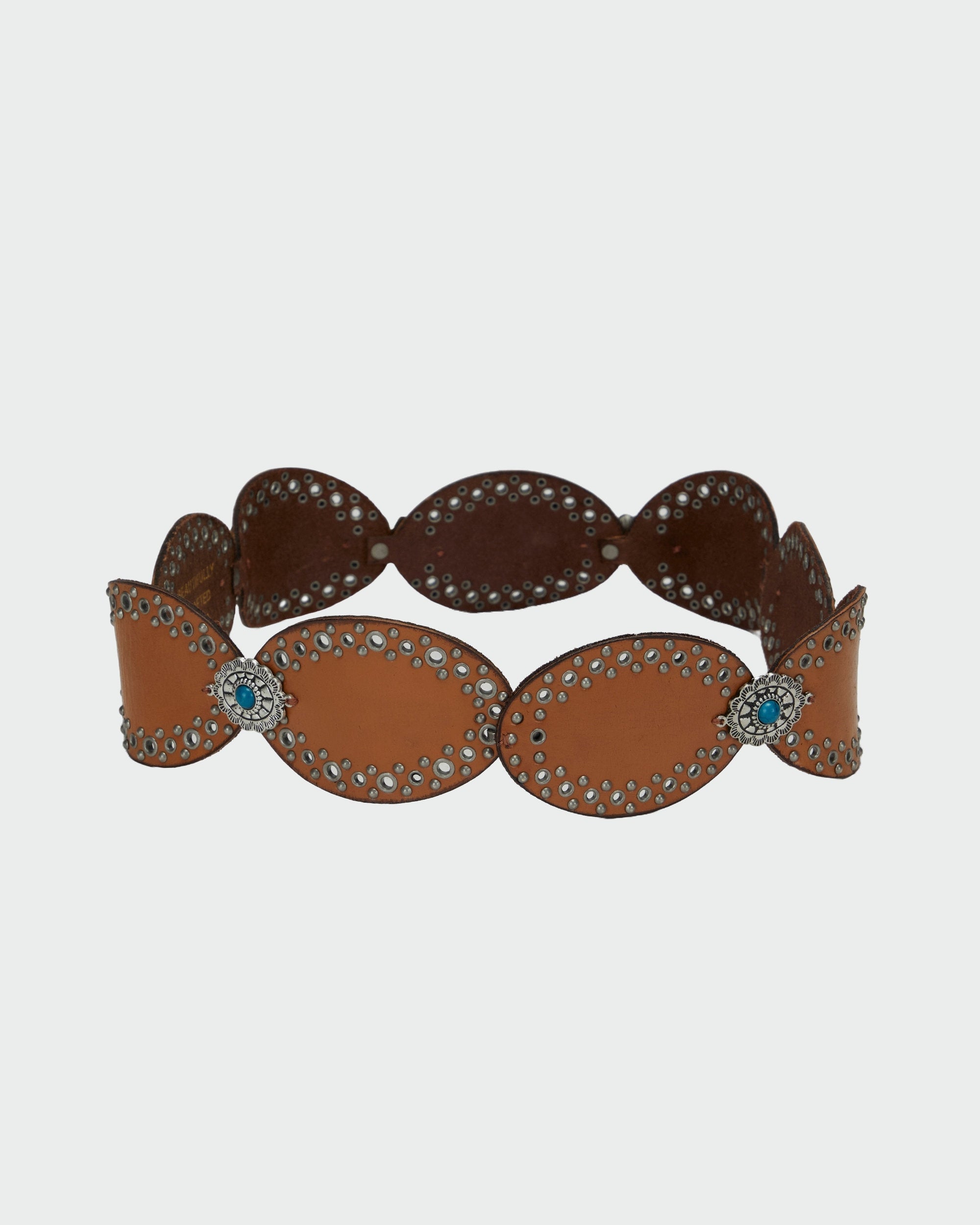 Loyal West Alta Buena Leather Belt In Calfskin-BROWN