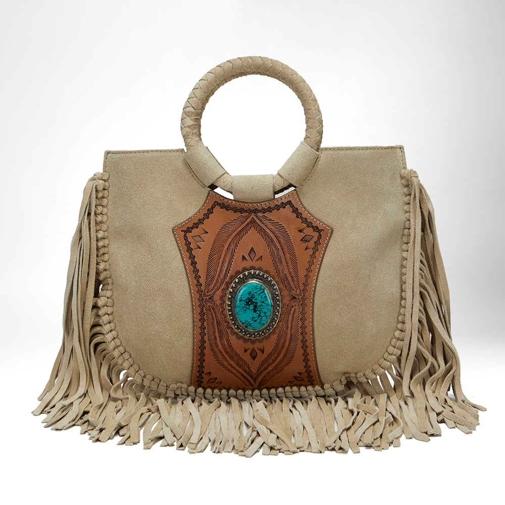 Loyal West SEDONA TASSLE BAG IN SUEDE LEATHER - Myra USA