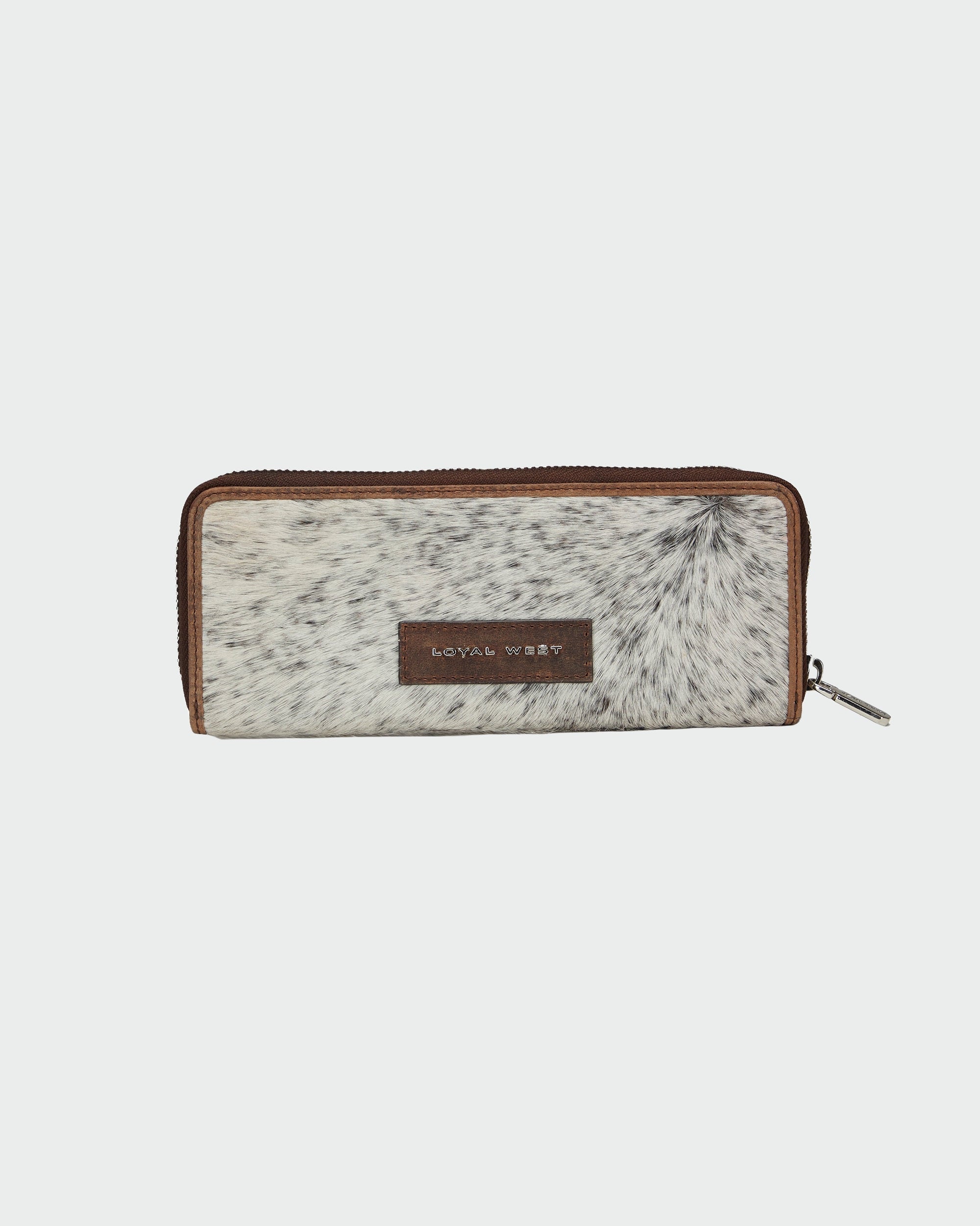 Loyal West RANCH ROAD JEWELERY CASE IN BROWN & WHITE COWHIDE