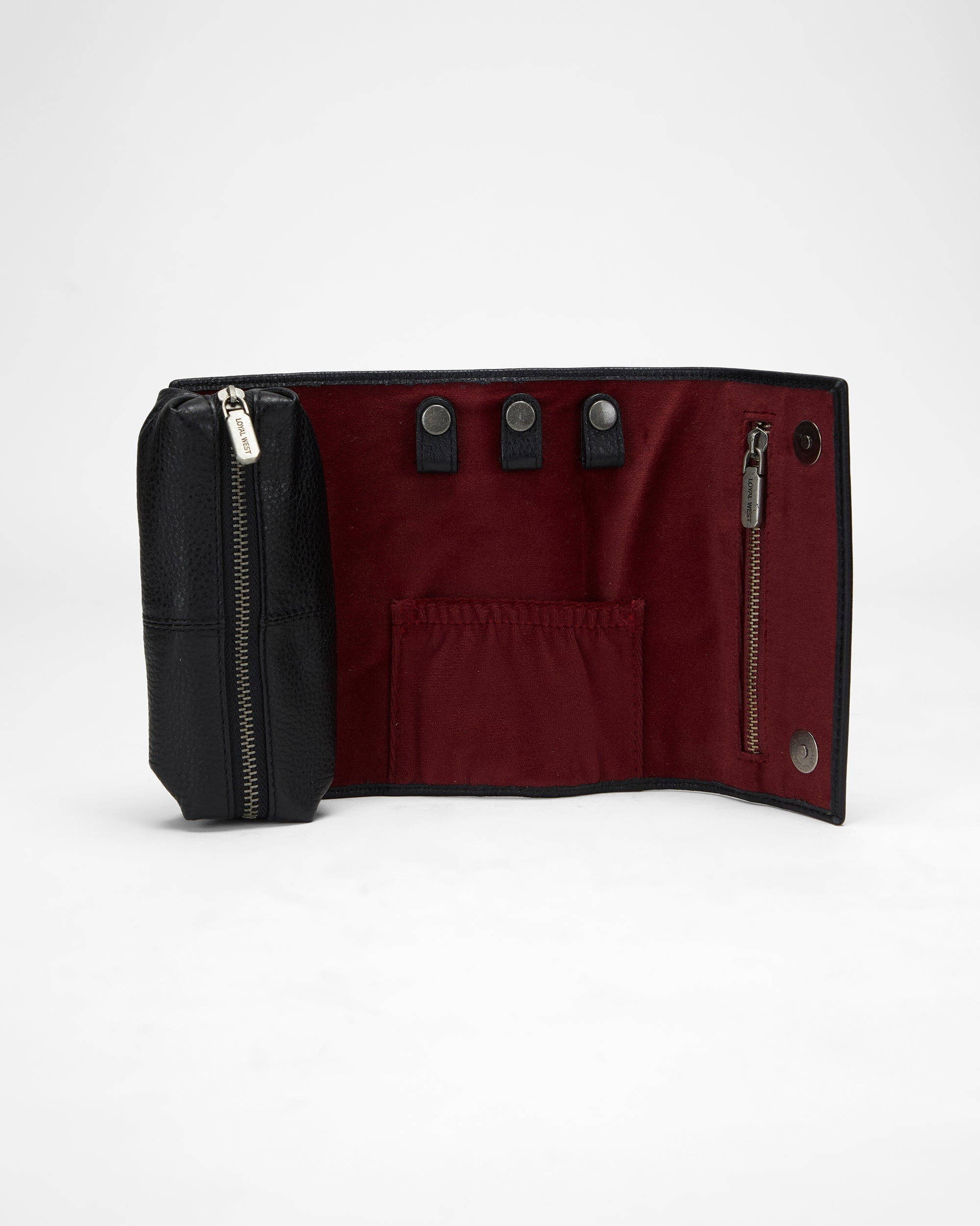 Loyal West CANYON JEWELRY CASE IN CALF LEATHER - BLACK