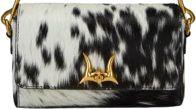 Loyal West SAVI MINI BAG IN BLACK & WHITE COWHIDE