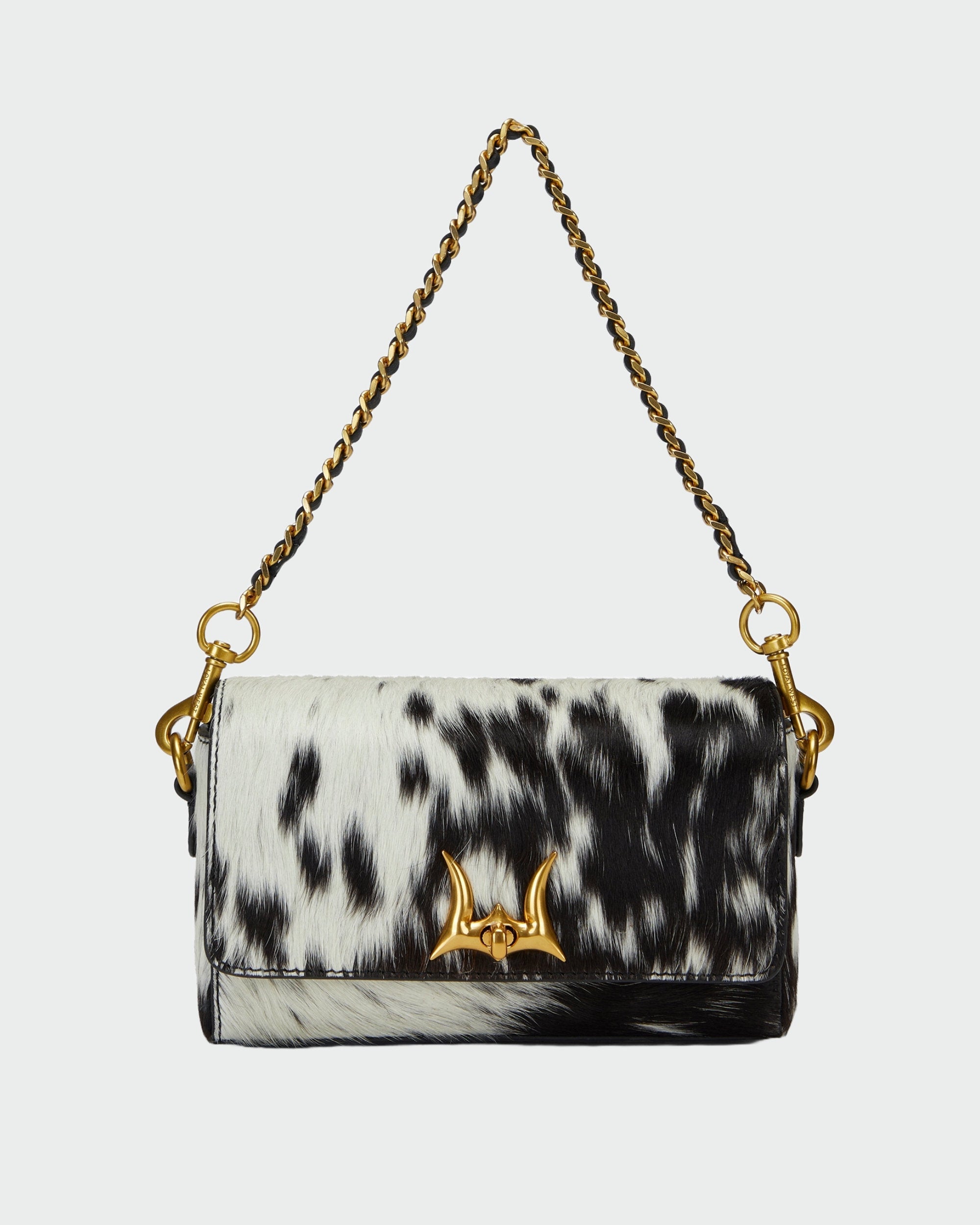 Loyal West SAVI MINI BAG IN BLACK & WHITE COWHIDE