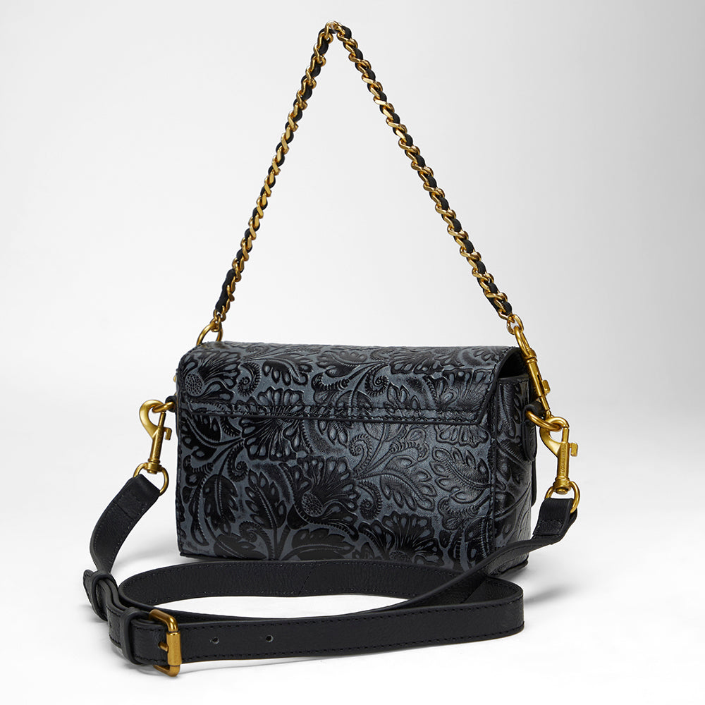 Loyal West SAVI MINI BAG IN  CALF LEATHER - BLACK - Myra USA