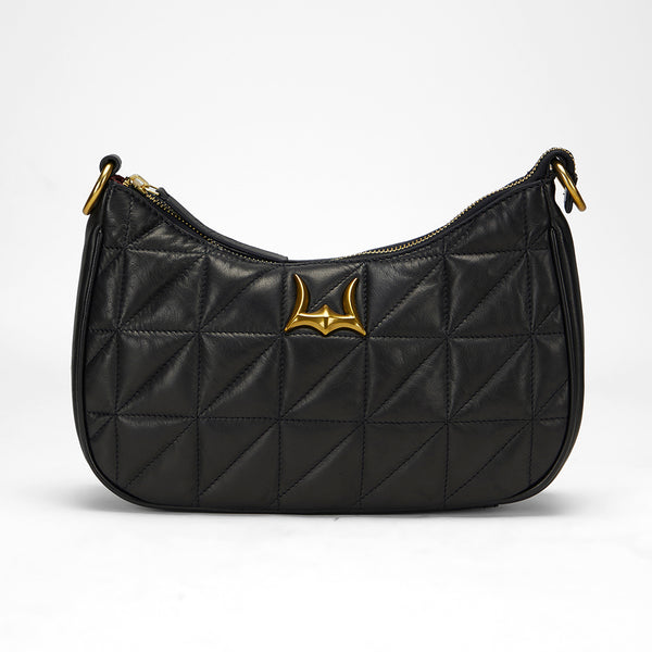 Loyal West JOE QUILTED NAPPA LEATHER BAG-BLACK - Myra USA