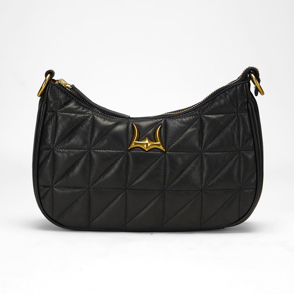 Loyal West JOE QUILTED NAPPA LEATHER BAG-BLACK - Myra USA