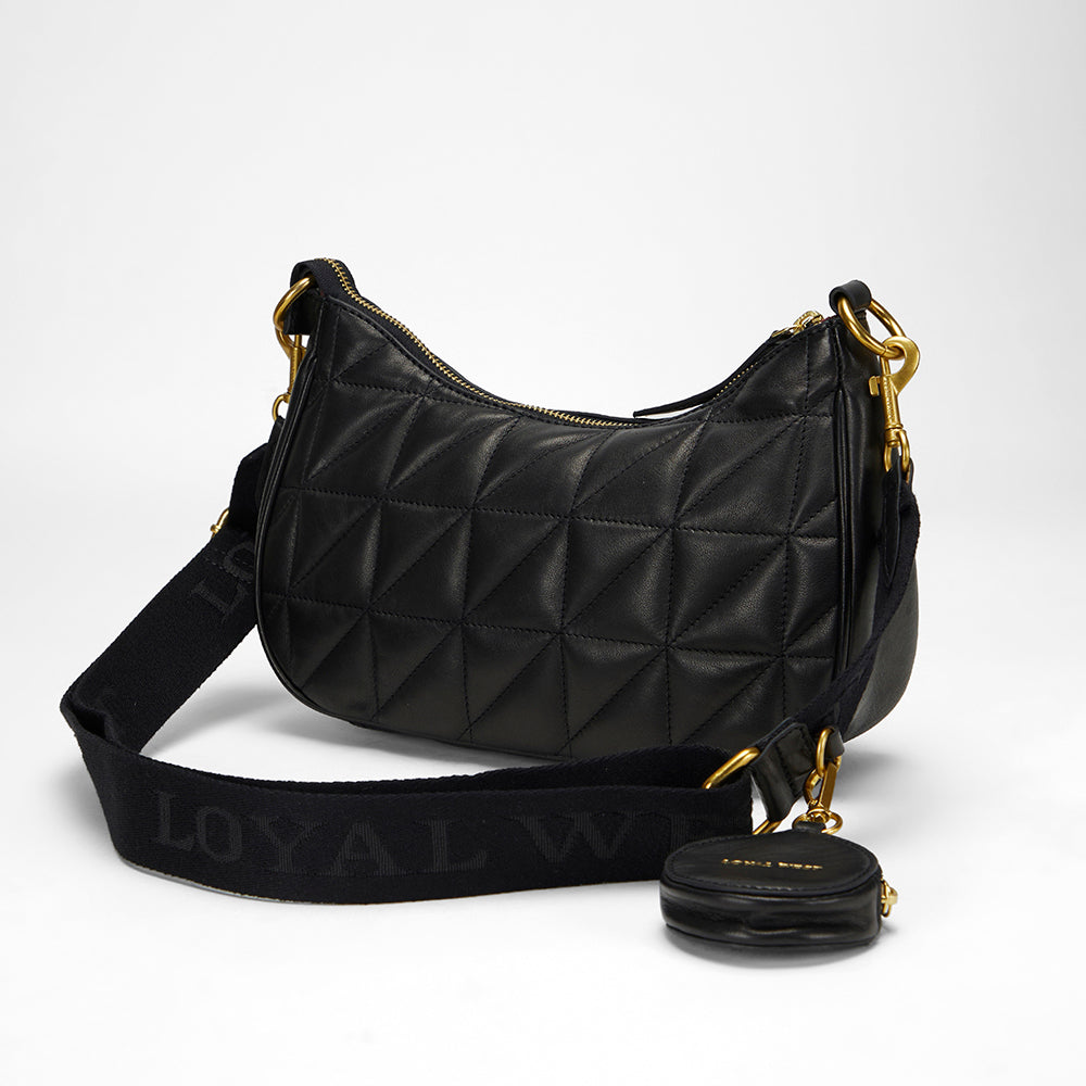 Loyal West JOE QUILTED NAPPA LEATHER BAG-BLACK - Myra USA