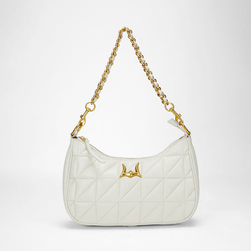 Loyal West JOE QUILTED NAPPA LEATHER BAG-WHITE - Myra USA
