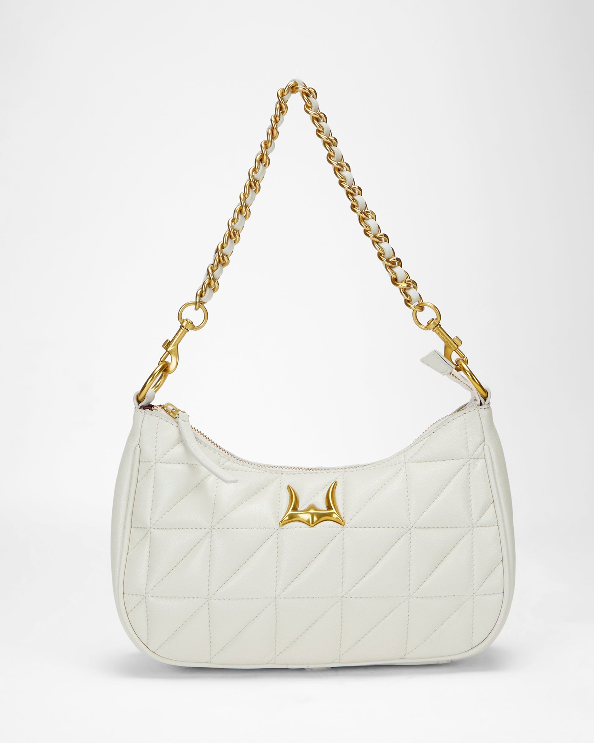 Loyal West JOE QUILTED NAPPA LEATHER BAG-WHITE