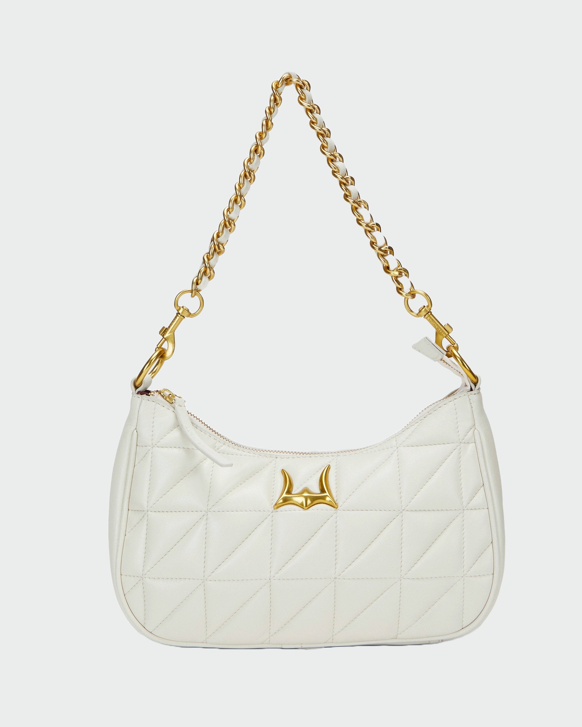 Loyal West JOE QUILTED NAPPA LEATHER BAG-WHITE