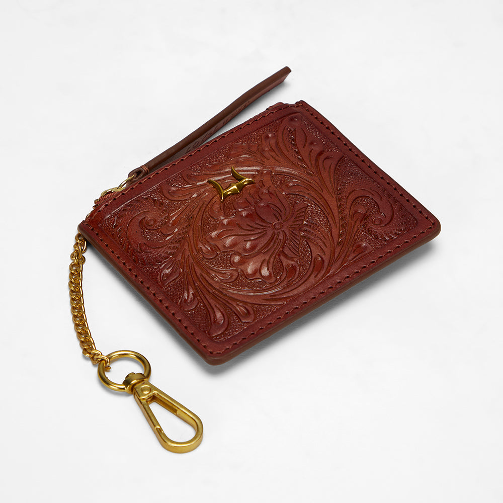 Loyal West SOPHIA CREDIT CARD HOLDER IN HANDTOOLED LEATHER - Myra USA