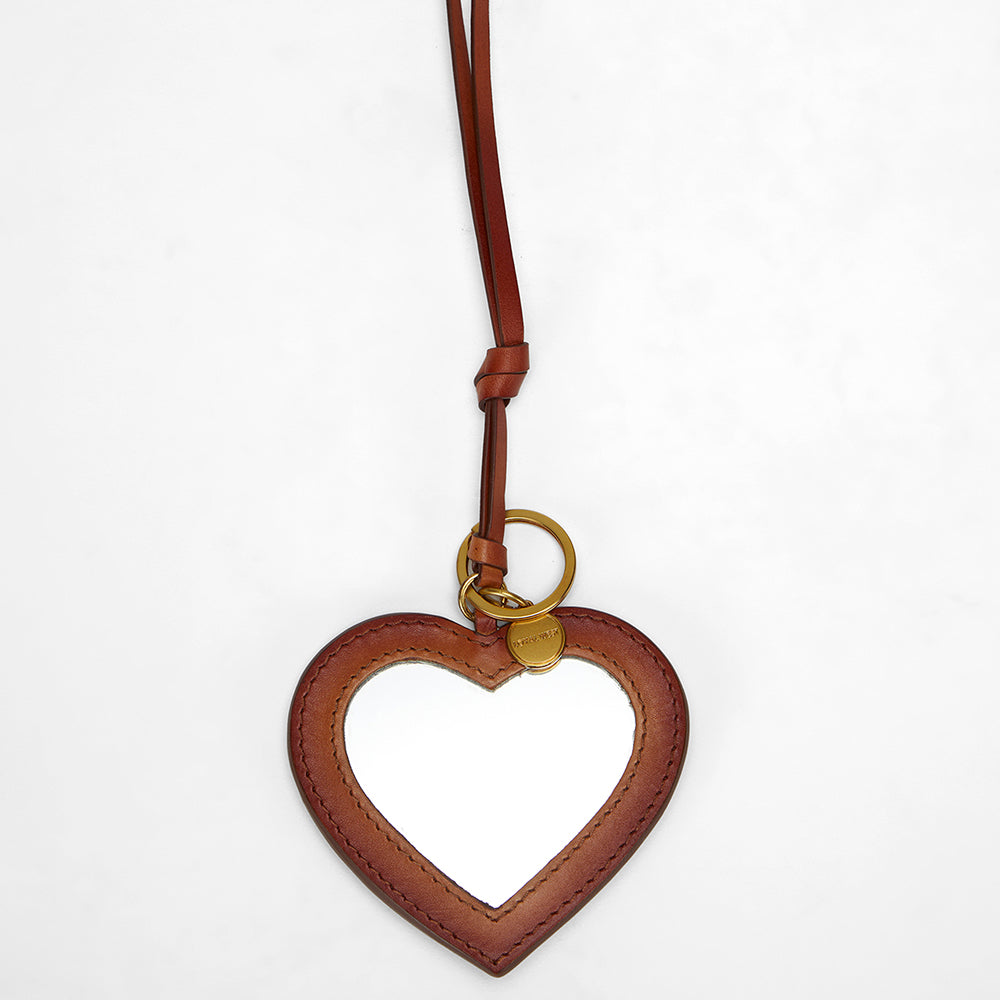 Loyal West HEART SHAPE BAG CHARM IN HANDTOOLED LEATHER - Myra USA